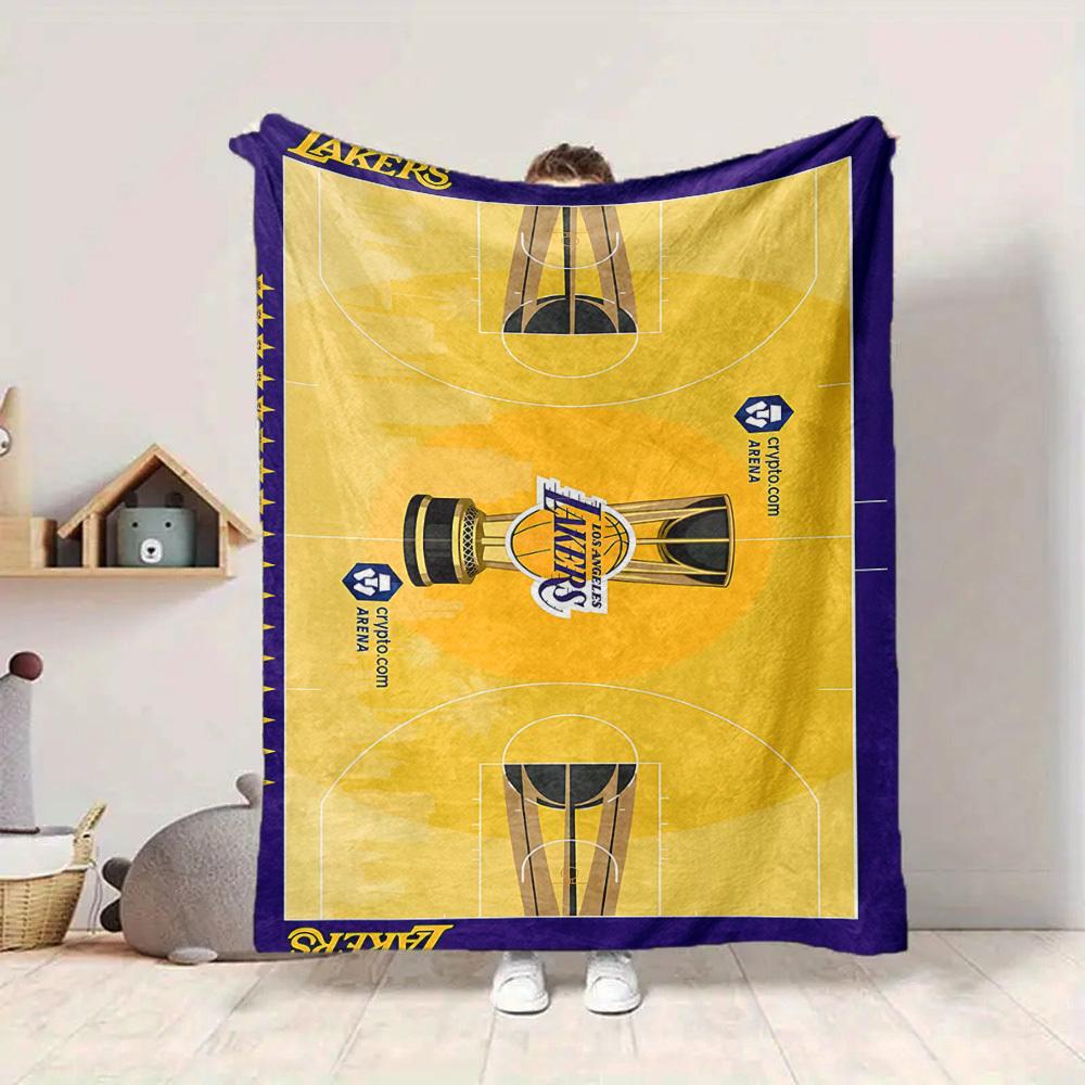 1pz Coperta in Flanella Basket Lakers, Morbida e Delicata sulla Pelle con Stampa Digitale, Varie Misure Disponibili per Famiglia, Amici, Compleanno