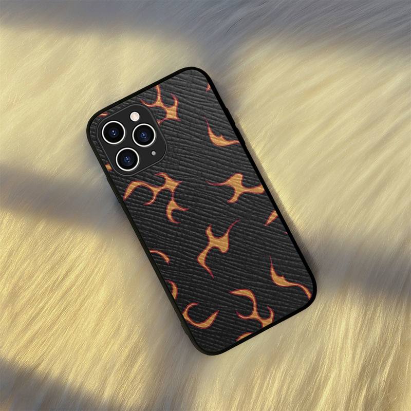 Artistic Flame Phone Case Hard Leather Case for iPhone 11 12 13 Mini Pro Max 8 7 Plus SE 2020 X XR XS Coque