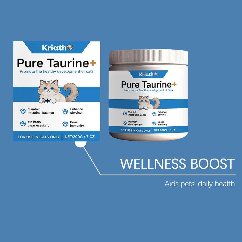 Cats Taurine Powder Supporting Heart Health 200g High Purity Taurine Powder for Cats Heart Health Vision Immune Support Easy Mix