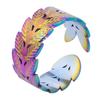 Rainbow Color Stainless Steel Rings For Women Men Accessories Punk Hollow Geometric Snake Ring Fashion Jewelry Adjustable Bague