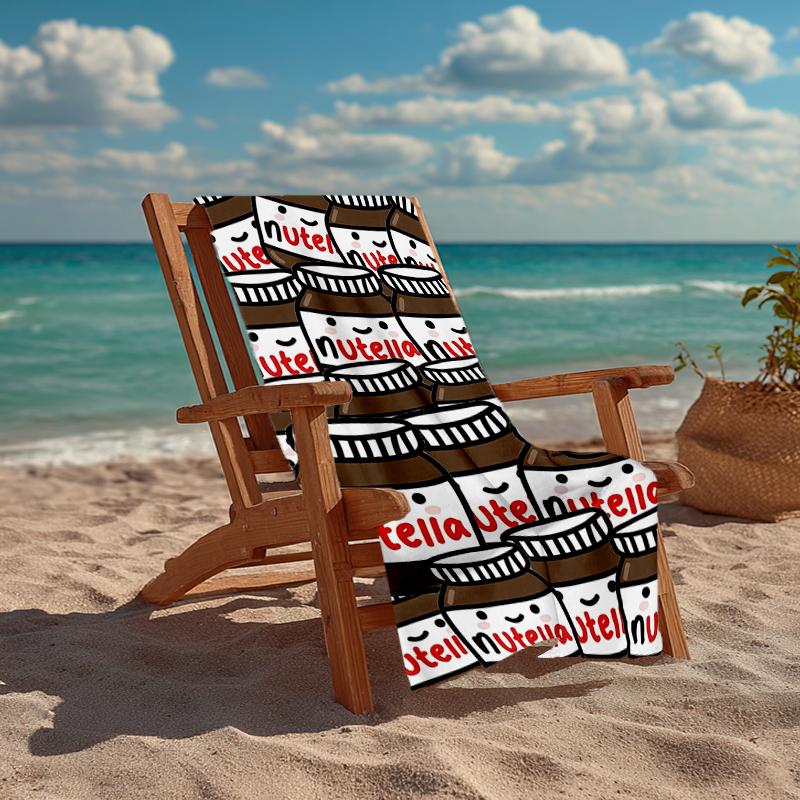 Ultra-Soft Beach Towel with Nutella Theme,Ideal for Pool - Camping, Diving - Perfect Travel Essential, Vibrant Beach Towel.
