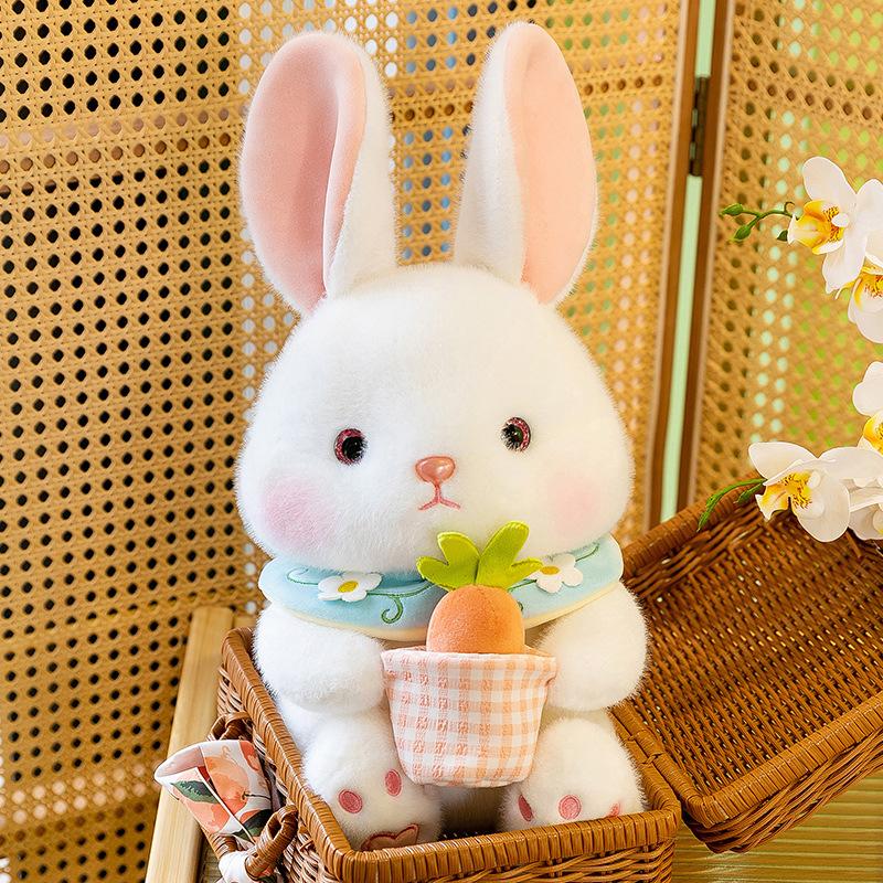 

Toy Plush Bunny White Pink Throw Pillow Turnip Pot Accompany Girl Gift Four Size 23cm/9.06in білий