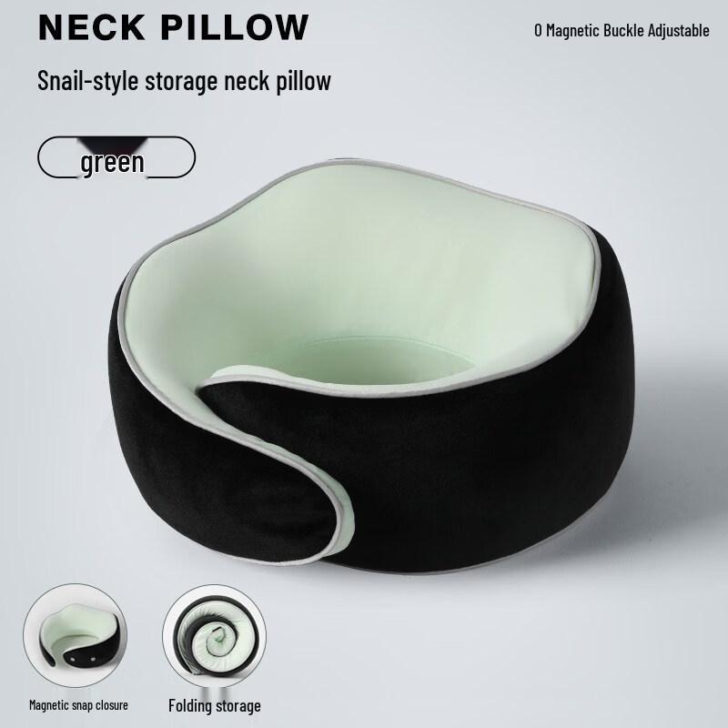 KaShicong Portable Memory Foam U-shaped Neck Pillow with Magnetic Buckle One Size