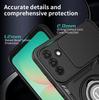 Anti-slip Armor Case For Samsung Galaxy A27 5G Slide Camera Lens Protection Rotating Ring Stand TPU Frame Plastic Phone Cover