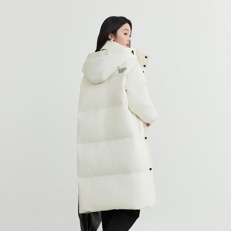 Elva' Island Women's Winter Hooded Loose Long Down Jacket