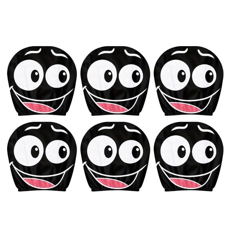 Cartoon Eye Car Headrest Covers Premium Wear Resistant Fabric Protectors Quick Setups for Vehicles Interior Decoration