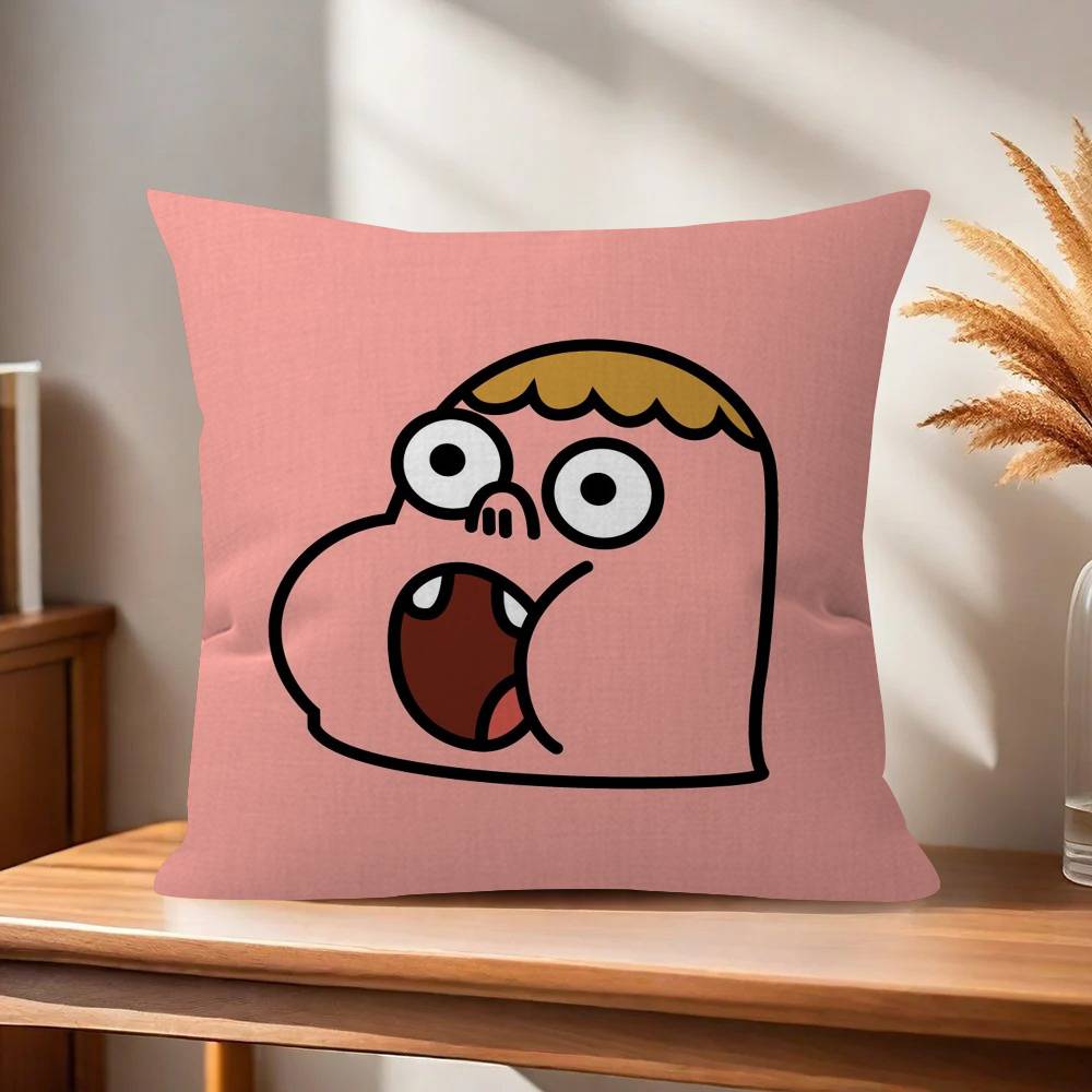 Cartoon CClarence fun Cushion Cover Pillow Cover Decor Pillowcase Printed Cushion Case for Couch