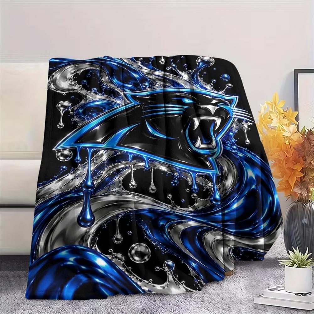 Carolina Panthers Druck Flanelldecke, Hohe Qualität, Bequem für Alle Jahreszeiten, Heimdekoration, Wärme und Komfort, Perfekt für Weihnachtsgeschenke
