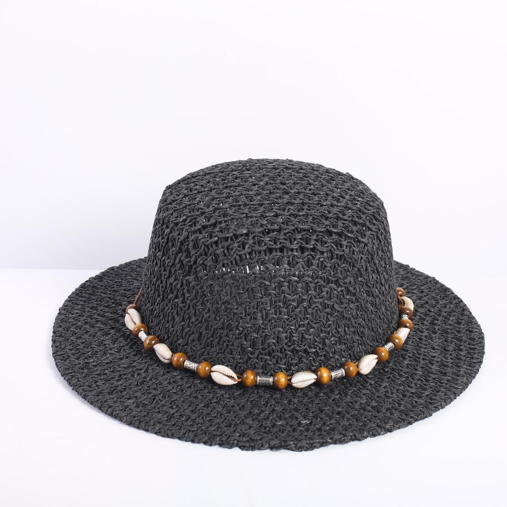 Popular fashion hollow woven dome straw hat, men's and women's fashion summer sunscreen shade straw hat
