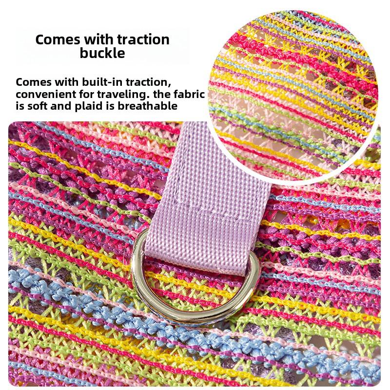 Vår och Sommar Hårlös Katt Flerfärgad Flätad Ihålig Väst Hund Liten och Mellanstor Hund Nalle Husdjurskläder