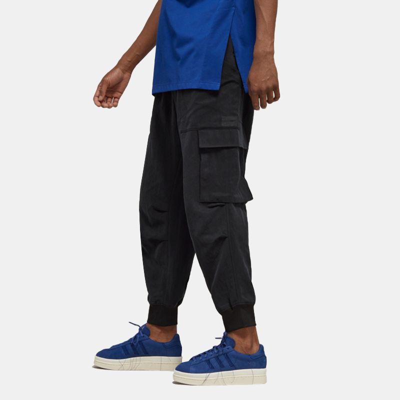 Y-3 Solid Color Loose Fit Cargo Pants Men Bottoms Black H63081