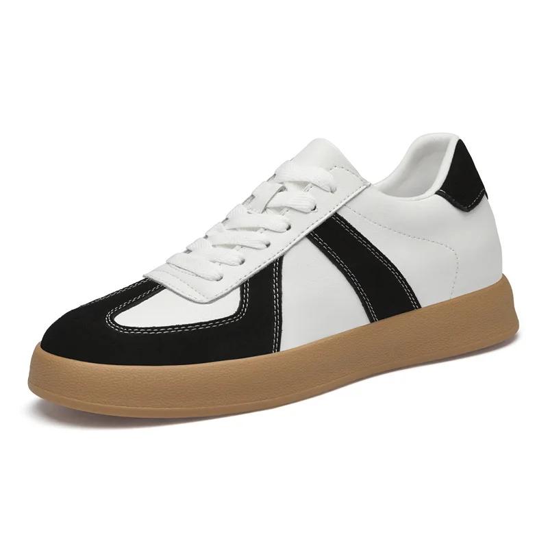 Men Women Genuine Leather Casual Elevator Shoes Leisure Sneakers Sports Zapatos Mujer Men's Height Increasing Shoes Tennis Shoes
