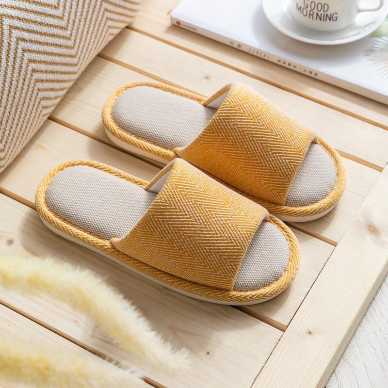 Women Men Linen Summer Indoor Slippers With Nonslip Sole And Cushioned Comfort For Home Use
