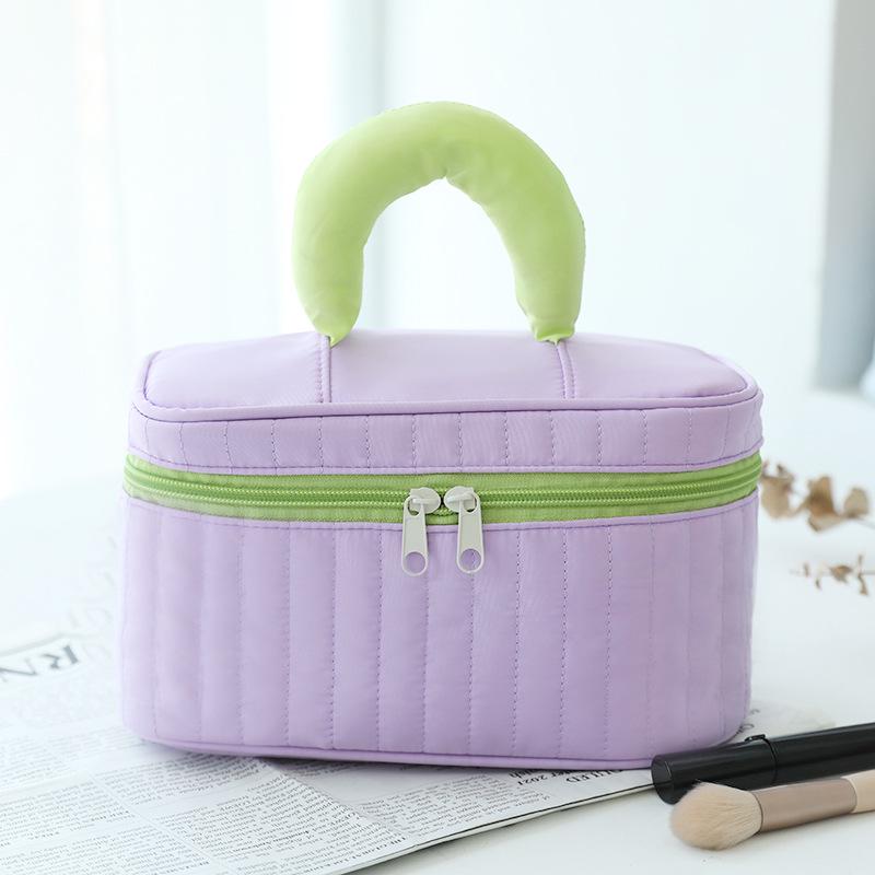 2024 Luxury Color Block Makeup & Toiletry Travel Bag - Large Capacity, High-End Design, Portable Storage with Premium Style
