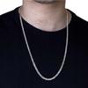 Men' Silver Chain 925 SILVER DIAMONDED 2.5mm Italian Chain