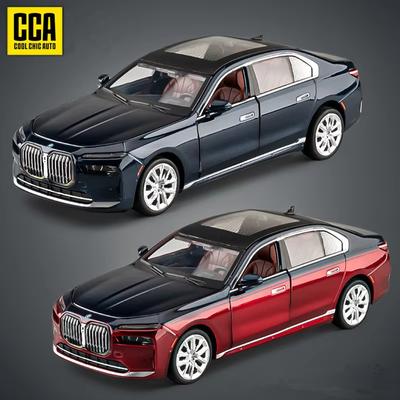 2025 Nuovo 1:24 BMW Serie 7 i7 G70 Lega Modello Auto di Lusso Metallo Diecast Veicoli Puri Elettrici Modello Auto Limousine Suono Luce Giocattolo Regalo per Bambini
