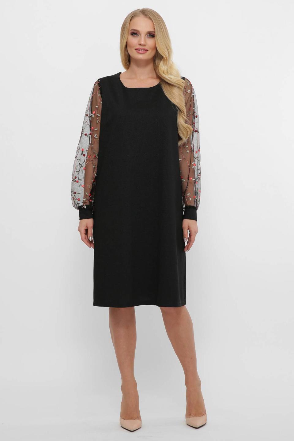 

Коктейльна сукня з рукавом з сітки Tatiana ДЖОАН 5XL чорний