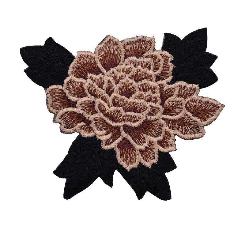 Fashion Show Costume Decorative Peony Patch Flower Motif Embroidery Diy Bag Hat Textile Iron-on Badge Sticker Accessories Patch