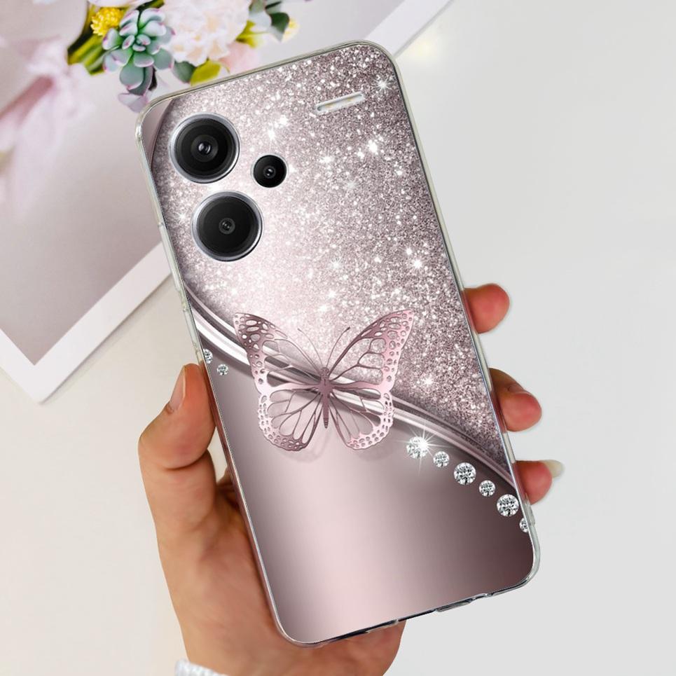 For Xiaomi Redmi Note 13 Pro Plus Pro+ Case Transparent New Fashion Pattern Soft TPU Etui For Xiaomi Redmi Note 13 4G 5G Bumper