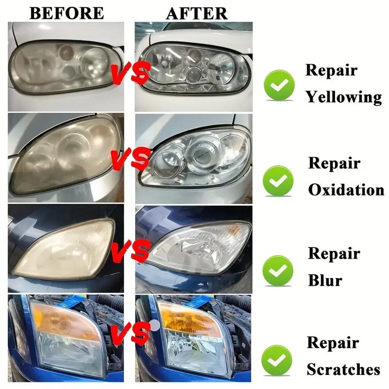 Restore Yellowed and Dull Lights - Heavy Duty Repair and Gloss Restoration Kit - Easy DIY Polishing for All Lenses.