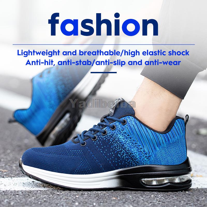 Safety Shoes Men Women Work Safety Boots Steel Toe Kevlar Puncture Proof Air Cushion Sneakers Light Fashion Work Shoes Unisex