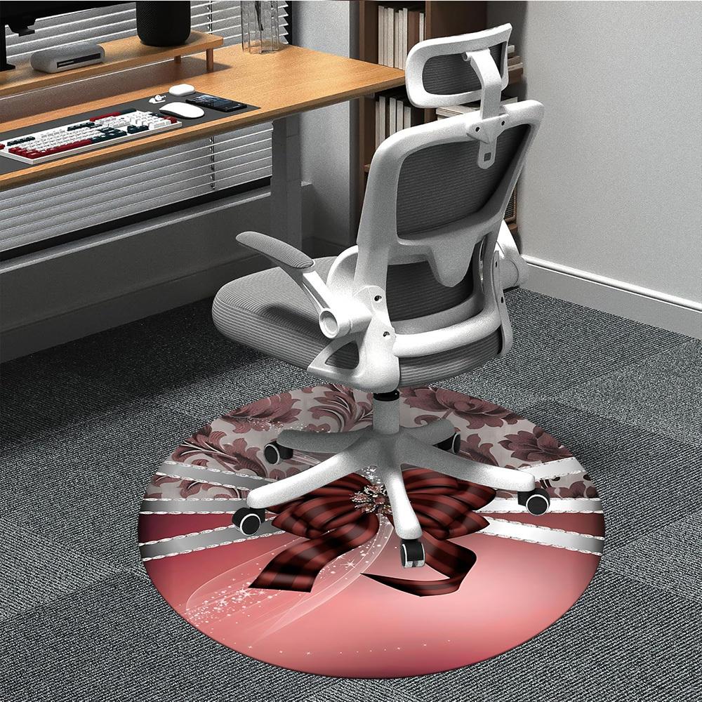 

1pc Bow Ribbon Decorations Chair Carpet for Office, Non-slip, Soft and Durable Office Rug for Decoration, Perfect for Office yy251229145 80cm by 80cm