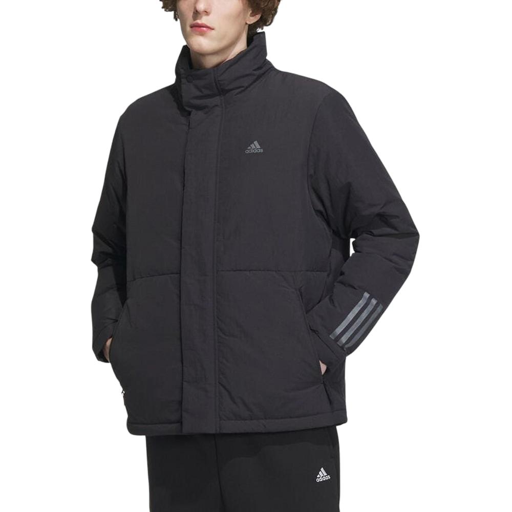 adidas Einfarbig Casual Outdoor Warm Winddicht Stehkragen Daunenjacke Herren Oberbekleidung Schwarz IL8922