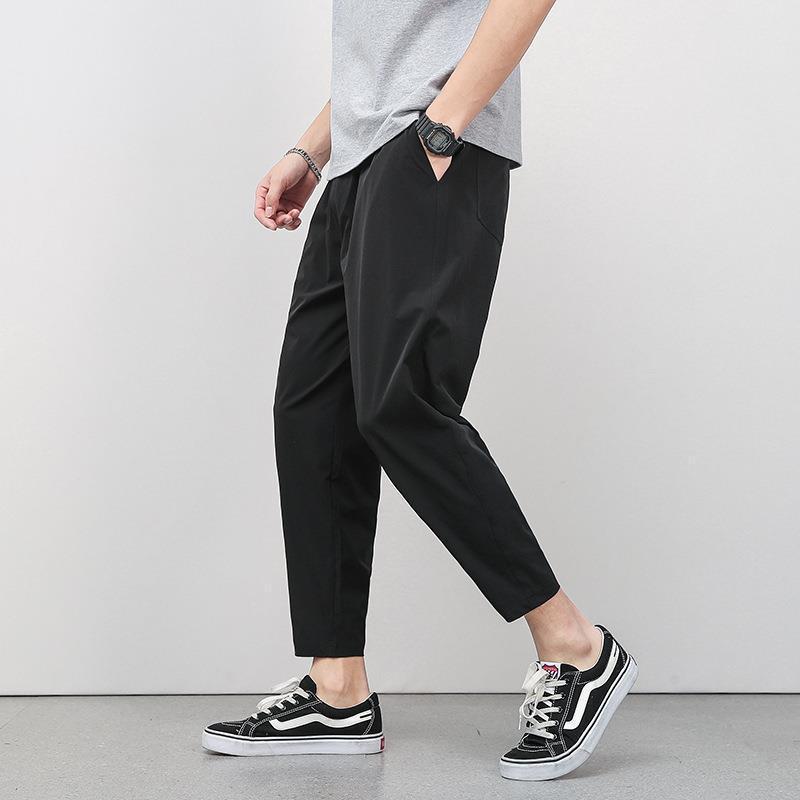 Herren Sommerhose 2023 aus Eisseide, schnelltrocknend, atmungsaktiv, lässig, Neun-Punkt-Hose