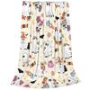 Differnet Size Halloween Throw Blanket with All The Classics | Black Cat, Pumpkin & Bat Print, Super Soft Plush for Sofa & Bed