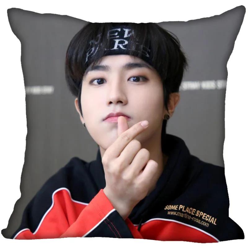 New Han Jisung KPOP Pillow Cover Bedroom Home Office Decorative Pillowcase Square Zipper Pillow Cases 45X45CM Satin Soft No Fade
