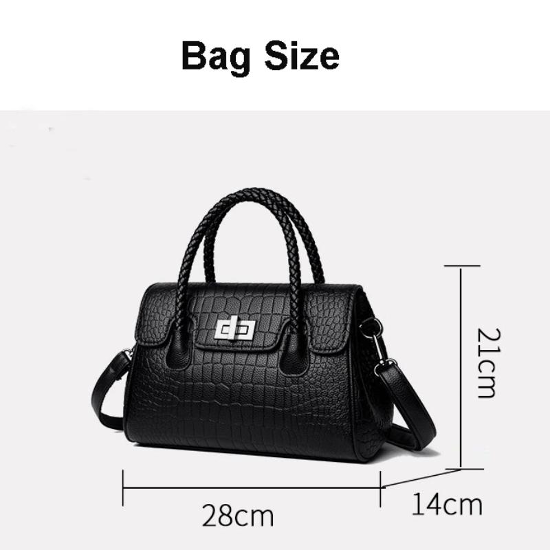 Fashion Crocodile Shoulder Bag Women High Capacity Crossbody Bag Ladies Luxury Brand Designer Leahter Handbags Commute Tote Bag