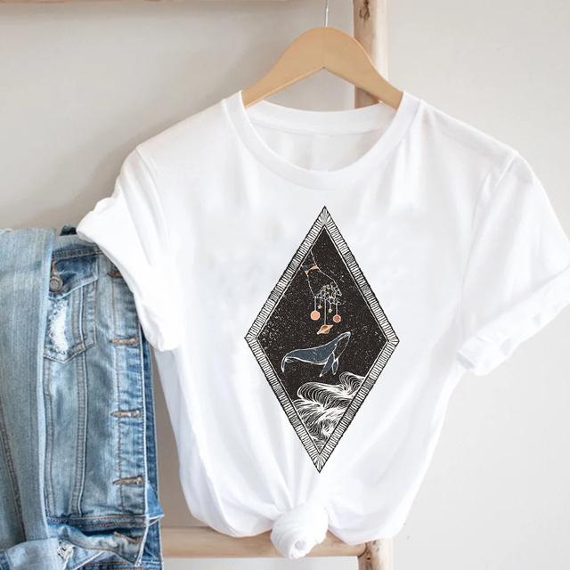 Kvinnor Fjäril Kortärmad Vår Sommar Trend Tryck Kläder Mode Kläder Tryck T-tröja T-shirt Kvinnlig Grafisk T-shirt