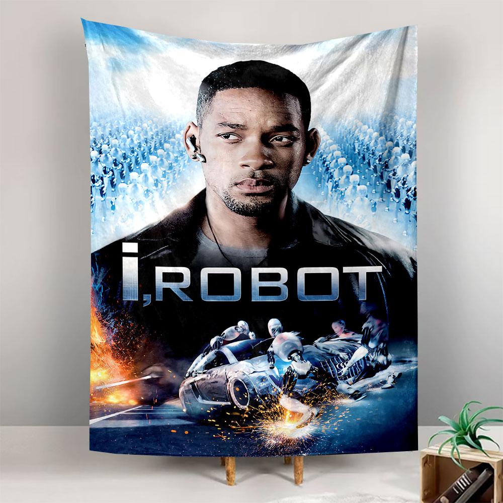 I Robot Tapestry Wall Hanging, Will Smith Sci-Fi Movie Poster, Futuristic Wall Decor for Bedroom Living Room Dorm