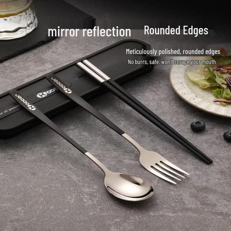 Portable Stainless Steel Cutlery Set with Storage Case