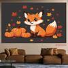 2D Fall Themed Backdrop 2D Cute Fox with Pumpkins Background for Thanksgiving Event Decoration