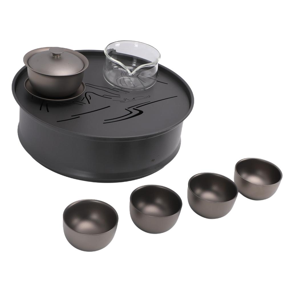 Outdoor Camping Tea Set Multifunctional Lightweight Portable Pure Ti Camping Tea Brewing Cup Set
