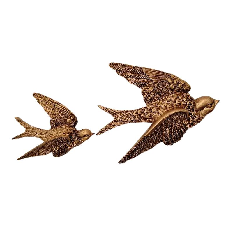 Wall Hanging Swallow Sculpture Gift Fine Workmanship Wall Art Ornament For Home Bedroom Entrance Wall Hanging Decoration