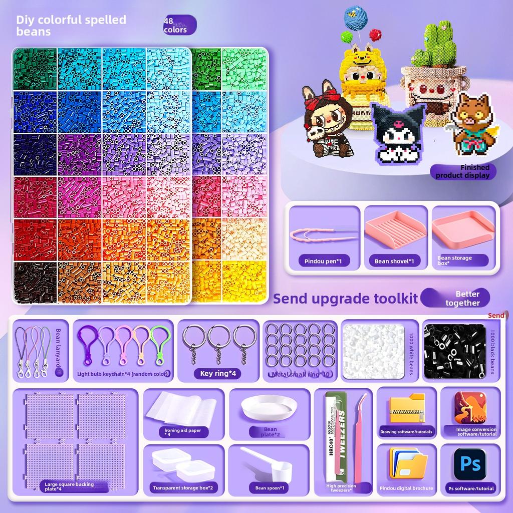 שק חומרים DIY להכנה עצמית של שעועית פינדו, סט מלא של צבעי MARD תלת-ממדיים מותכים, כלים, שק נייר גיהוץ