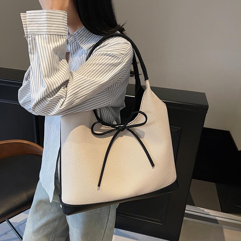Spring New Fashion Simple Mix and Match Contrasting Color Woven Underarm Bag Trendy Shoulder Women's Bag