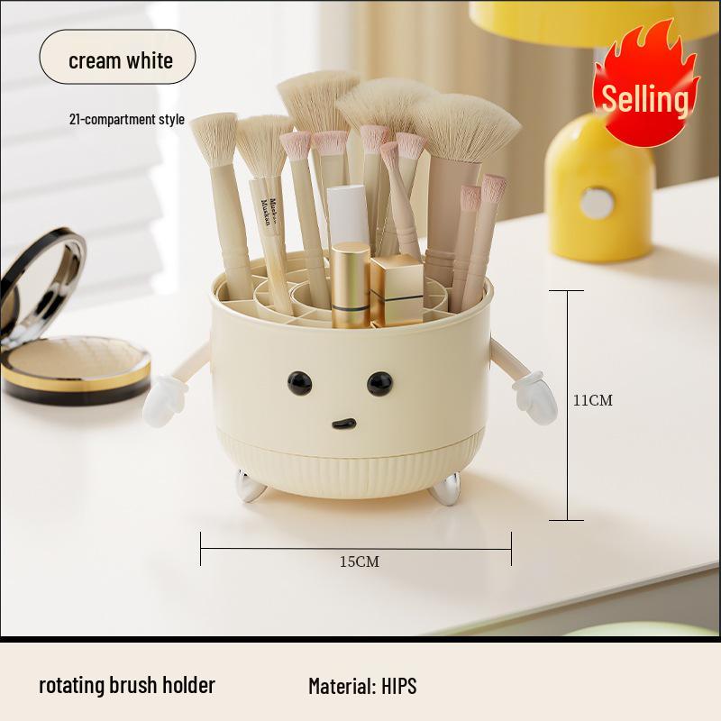 Rotating Makeup Brush & Cosmetics Organizer for Desktop or Vanity