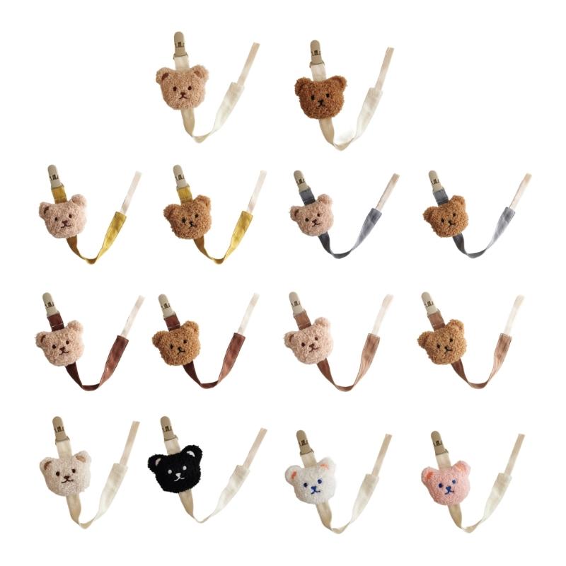 Pacifier Chain Plush Pendant Pacifier Clip Holder Soft Plush Bear Crib Hanging Decorations Infant Pacifier Accessories