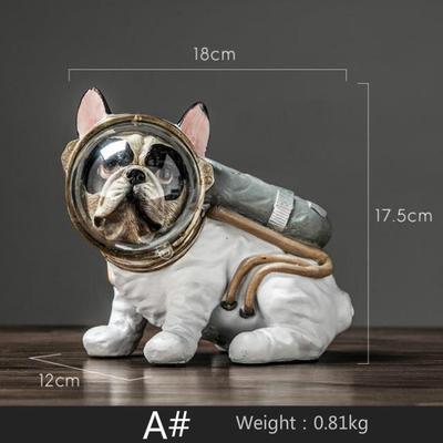 Creative Resin Bulldog Astronomy Dog Space Dog Resin Crafts Living Room Decorations
