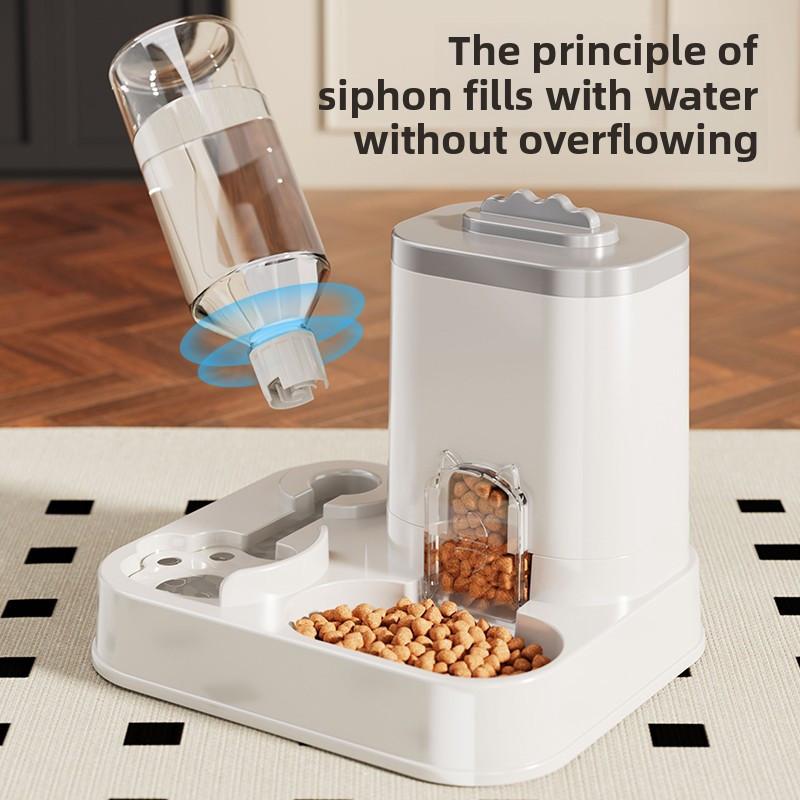 Automatic Cat & Dog Water Dispenser with Integrated Food Basin - Easy Cleaning & Hydration - Durable Pet Hydration Solution, Automatic Pet Feeder