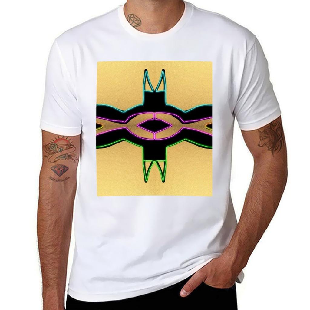 Neon Black And Gold Anishinaabe Abstract Tshirt Vintage Style Printed Top