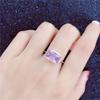 Purple Gold Amethyst Ring Luxury Temperament Color Gold Plated Rose Gold Live Design Ring