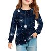 Christmas Day Girls' Long Sleeve Blouse - Round Neck Soft Waist Tunic