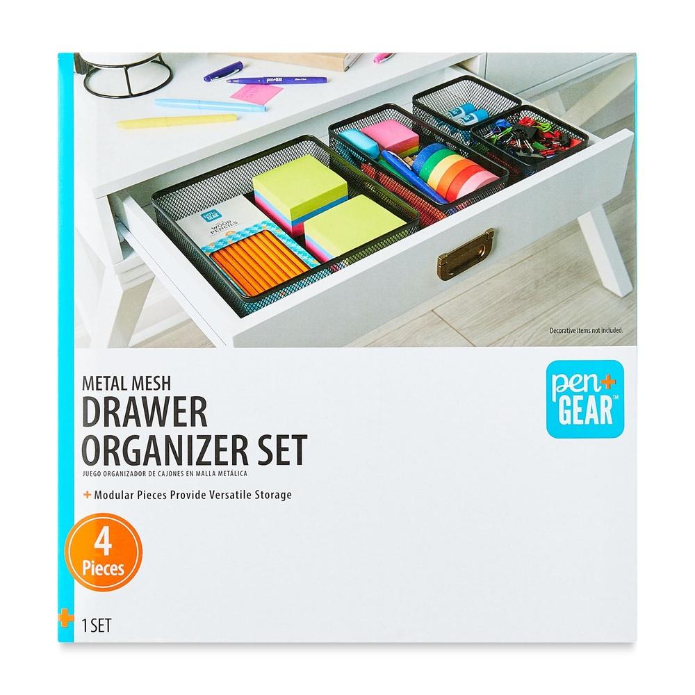 

Metal Desk Organizer Set Black 4 Pieces United States