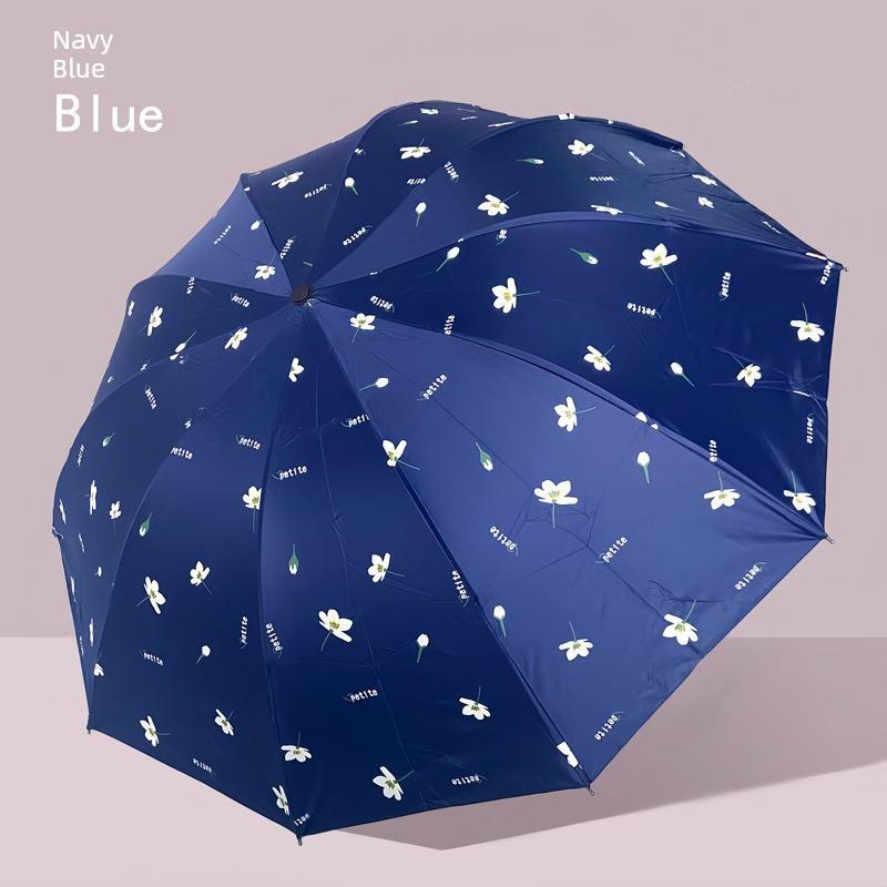 Manual Large Folding Umbrella for Female Students, Dual-Purpose Sun and Rain Umbrella, Sun Protection Umbrella
