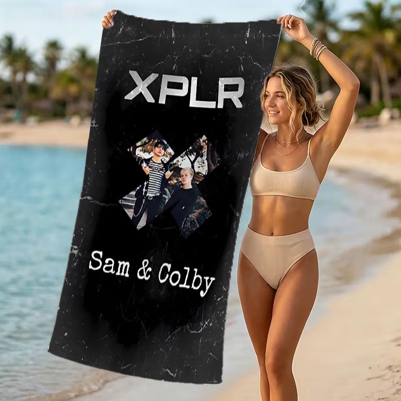 Beach Towel with Sam and Colby Pattern - Soft,absorbent,machine Washable Lightweight&Modern,swimming,Travel Essentials