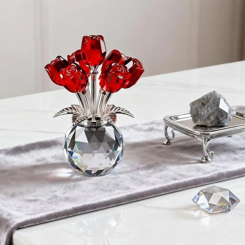 Handmade Crystal Rose Bouquet Eternal Bloom Eternal Rose Decoration Father's Day